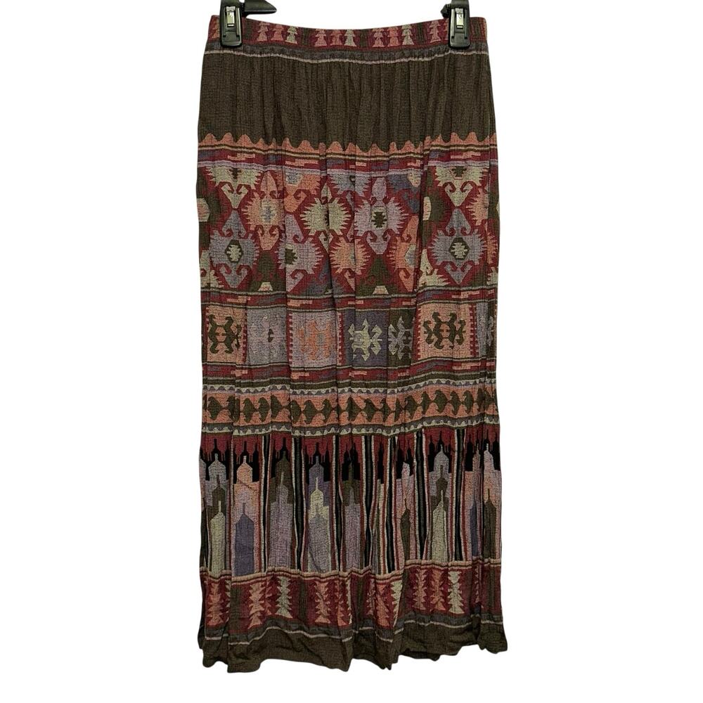 Vintage Monterey Petites by Koret Maxi Skirt Small Tribal Southwestern Elastic